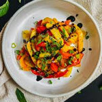 Pimientos rojos y amarillos a la parrilla marinados en aceite de oliva - La Despensería
