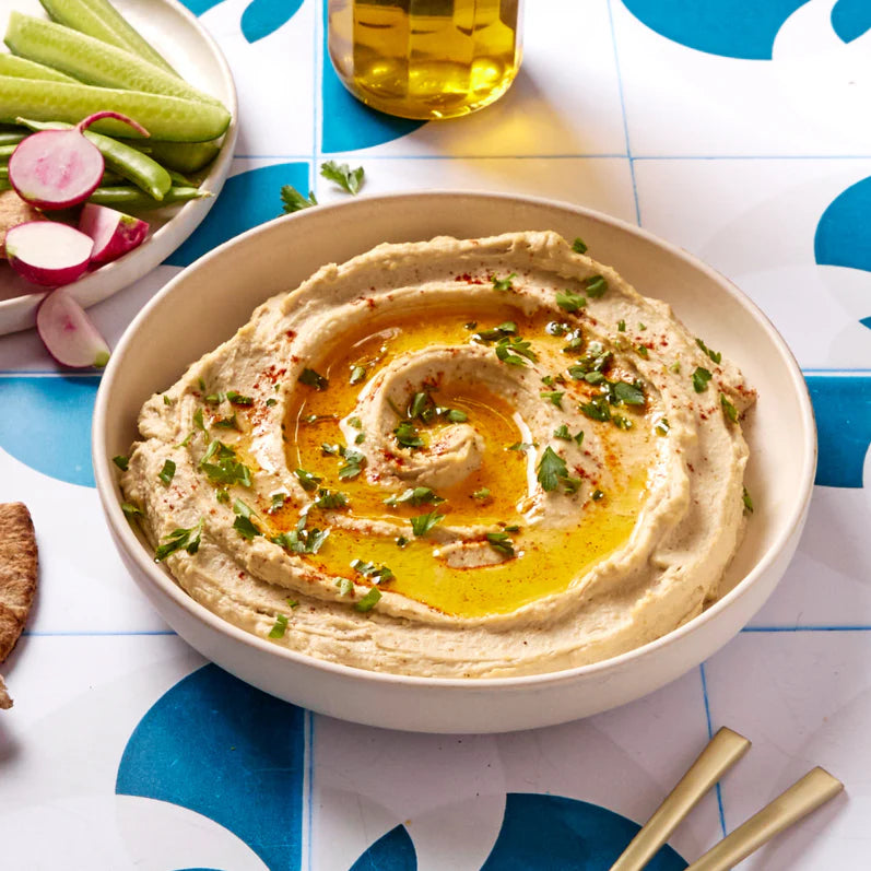 Hummus tradicional de garbanzo cremoso en frasco de vidrio - La Despensería
